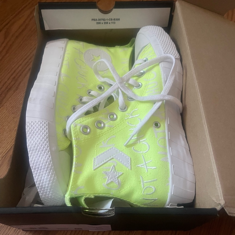 Converse Green and White High-Top Sneakers